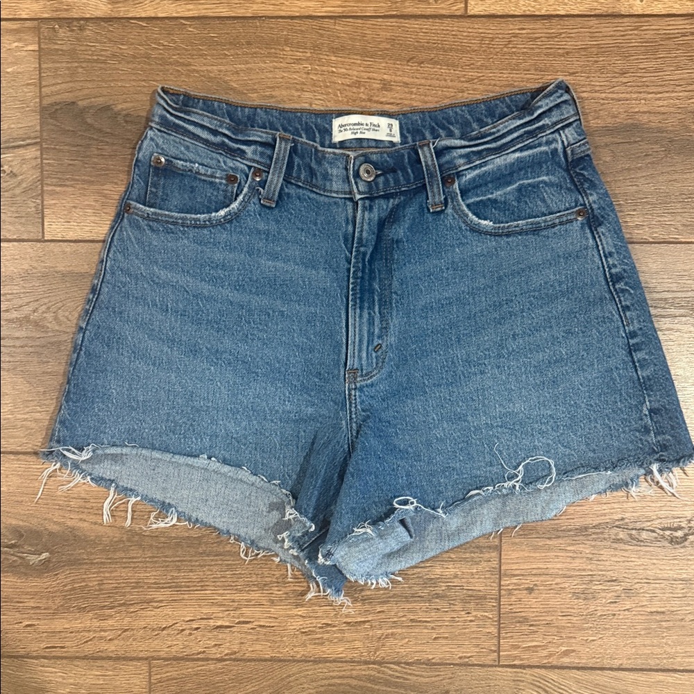 Abercrombie & Fitch Blue Distressed Jean Shorts